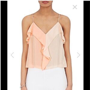 Rag & Bone Posta Ruffle Sleeveless Top, Cami, Bright Peach, L